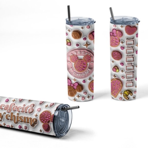 20oz Insulated Tumbler, Cafecito y Chisme, Spanish, Cute - Picture 4 of 8